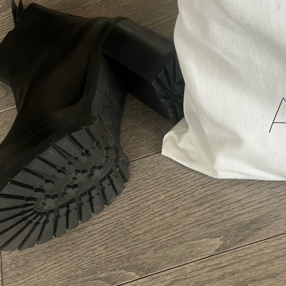 AGL Black Chunky Ankle Boots with Platform - Picture 7 of 11